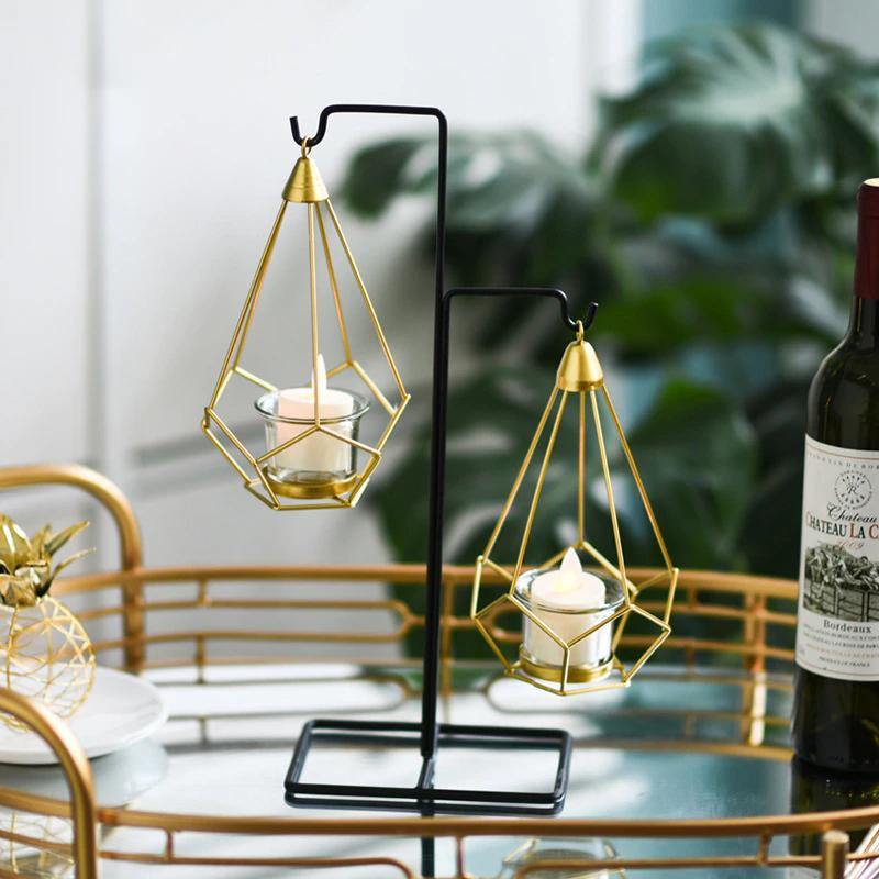 Iron Geometric Hanging Candle Holder or Vase - Lily & Eden
