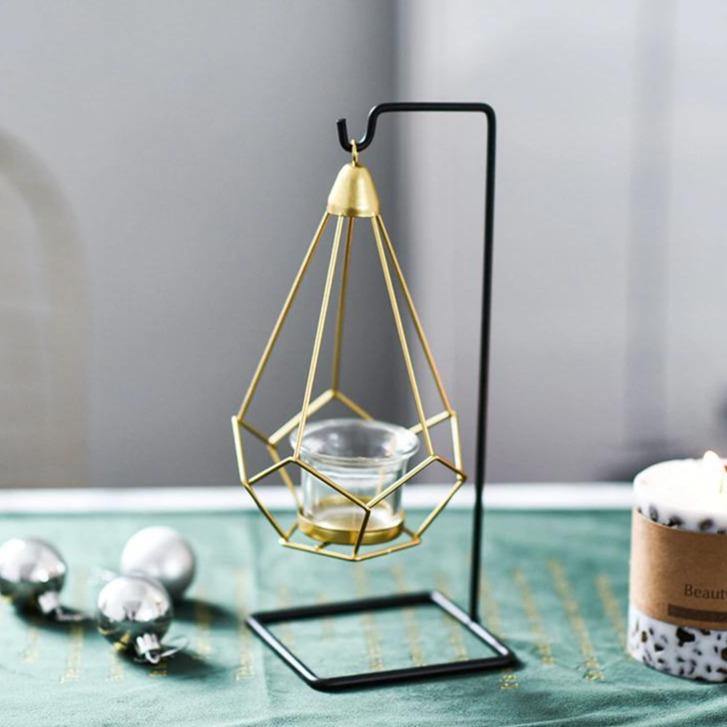 Iron Geometric Hanging Candle Holder or Vase - Lily & Eden