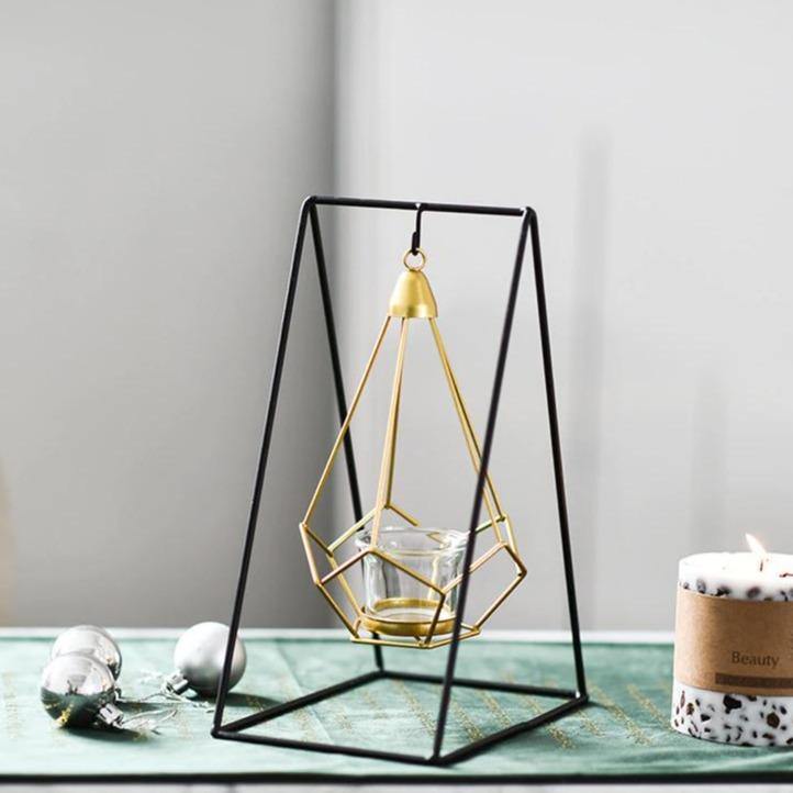 Iron Geometric Hanging Candle Holder or Vase - Lily & Eden