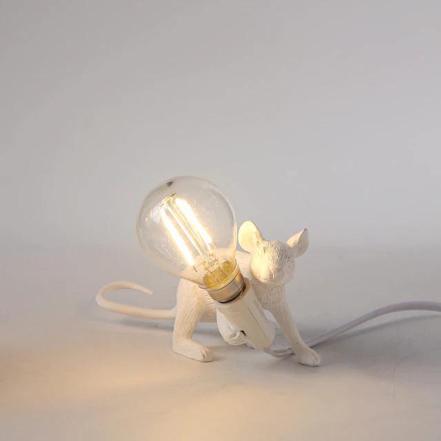 The Mice Lamp White Crouching | Lily & Eden