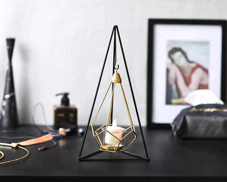 Iron Geometric Hanging Candle Holder or Vase - Lily & Eden