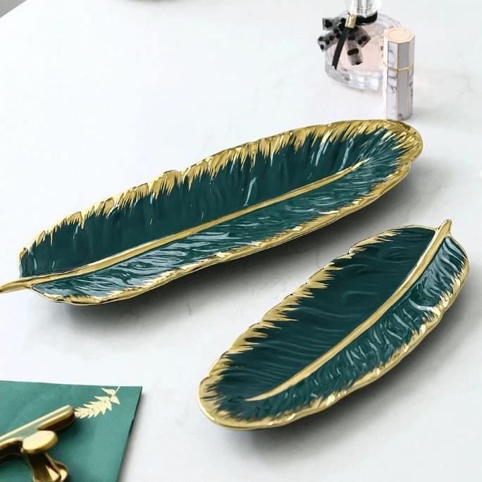 Banana Leaf Ceramic Platters - Lily & Eden