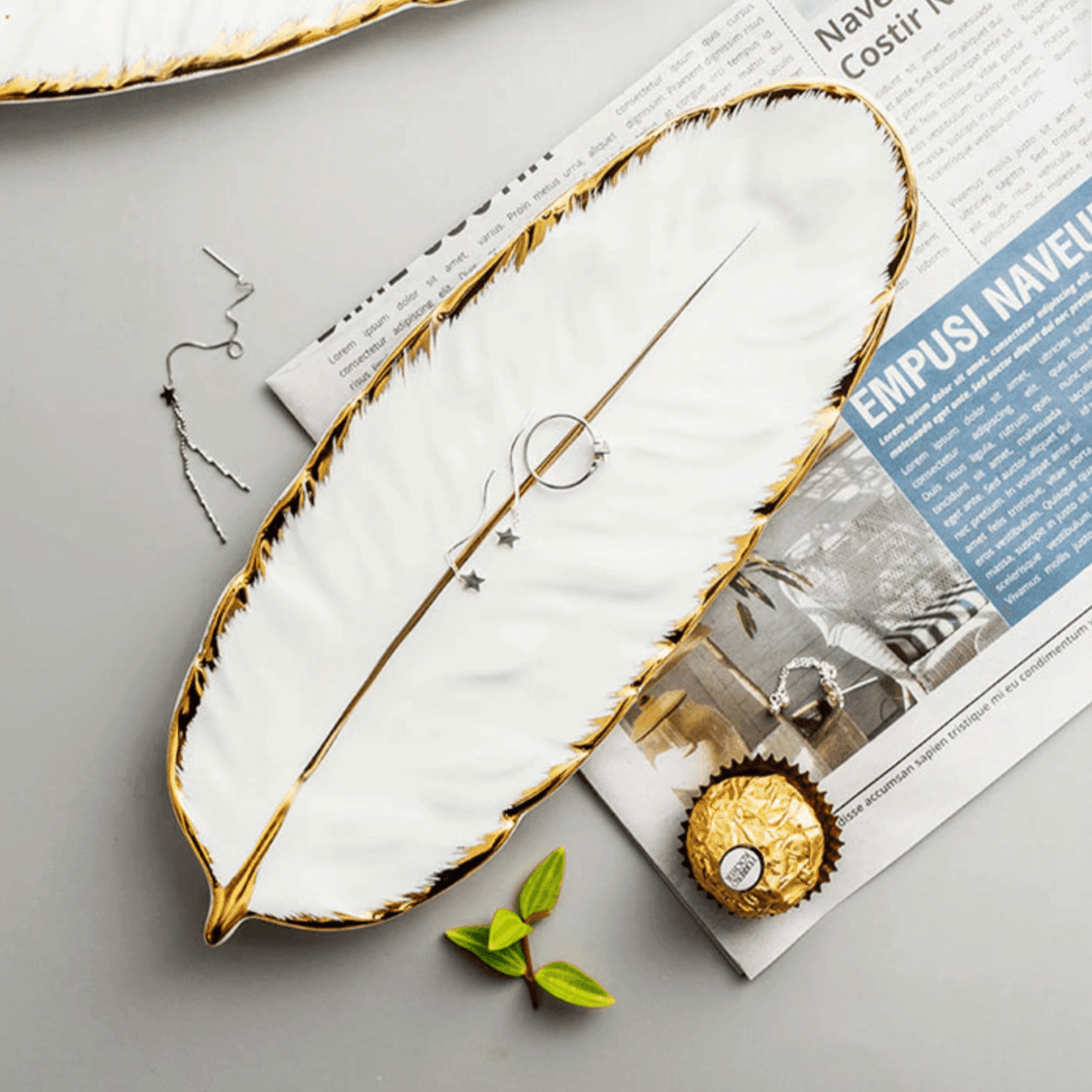 Banana Leaf Ceramic Platters - Lily & Eden