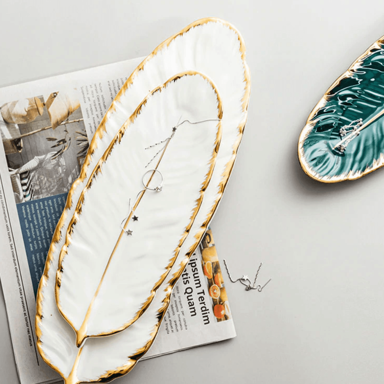 Banana Leaf Ceramic Platters - Lily & Eden
