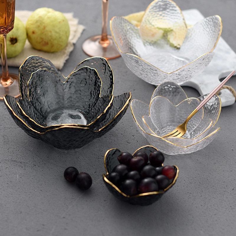 Glass Flower Petal Bowls with Texture - Lily & Eden