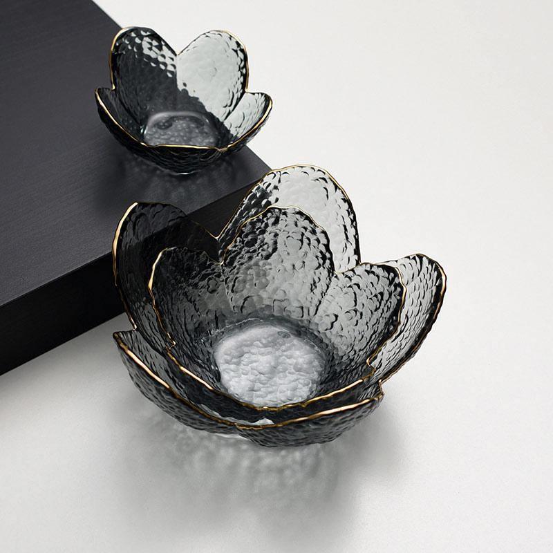 Glass Flower Petal Bowls with Texture - Lily & Eden