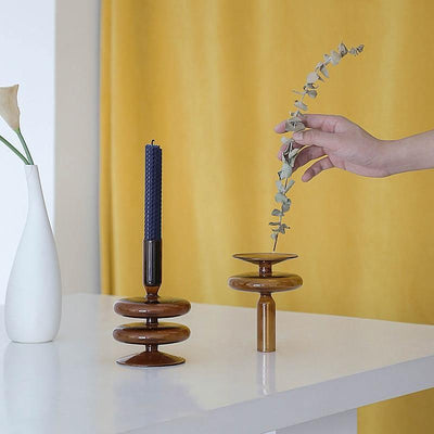 Fall Glass Taper Candle Stick Holders - Lily & Eden