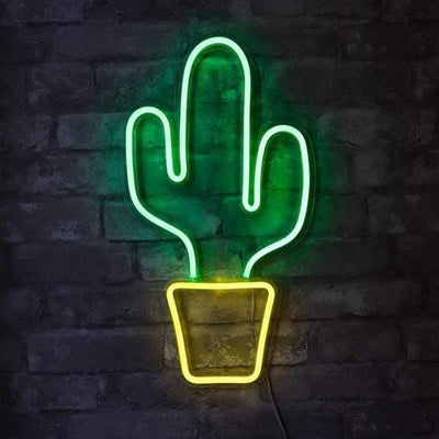 Cactus Neon Wall Art Default Title | Lily & Eden