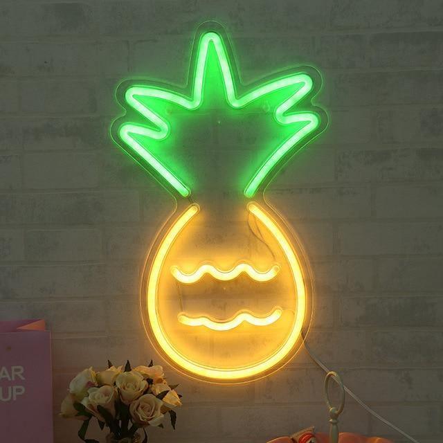 Pineapple Neon Wall Art Default Title | Lily & Eden