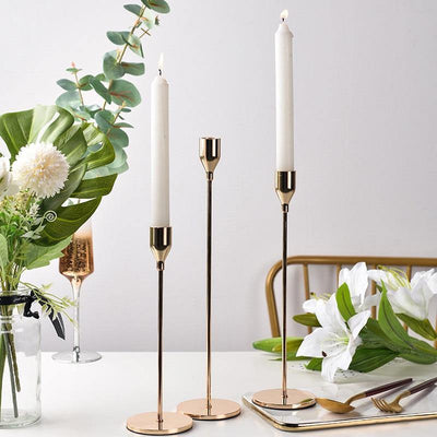 3-Piece Gold Candlestick Holder Set - Lily & Eden