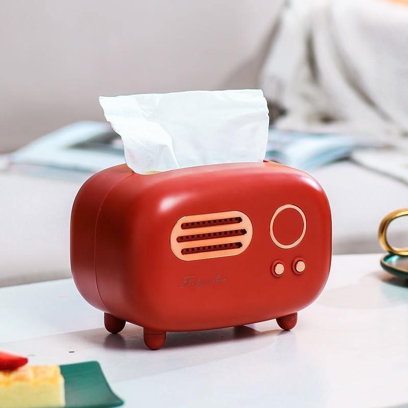 Vintage Radio Tissue Box Cover Crimson | Lily & Eden