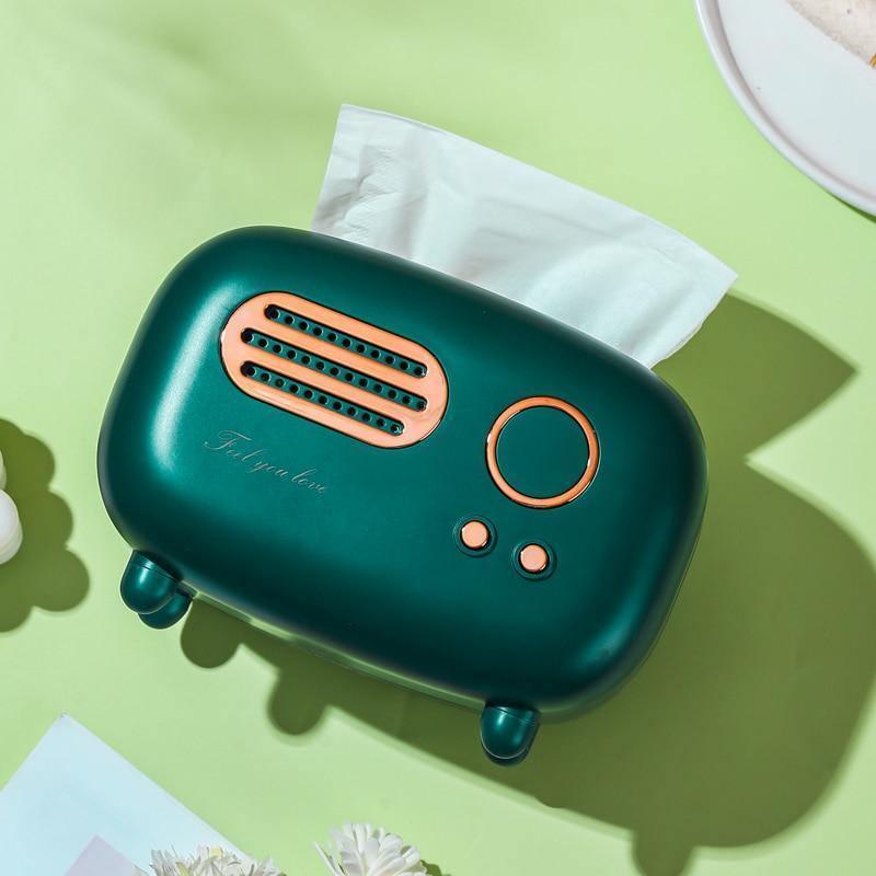 Vintage Radio Tissue Box Cover Teal | Lily & Eden