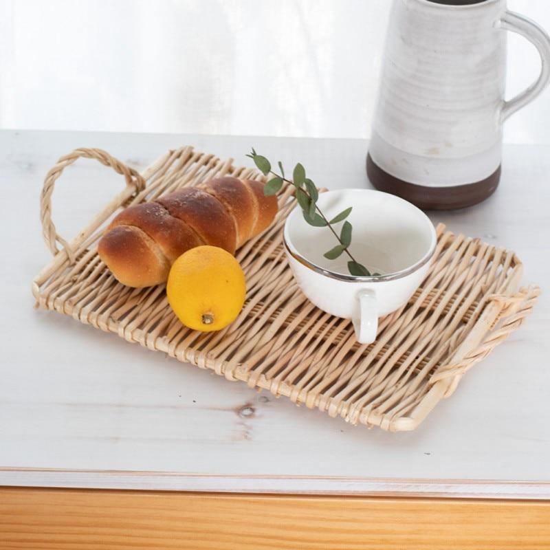 Woven Rattan Serving Tray Rectangle | Lily & Eden