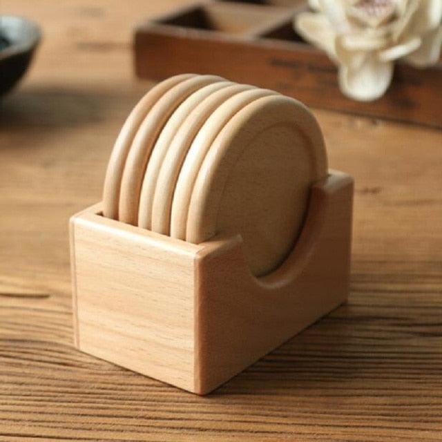 Pine Wood Coasters 6-Piece Set Wheat | Lily & Eden