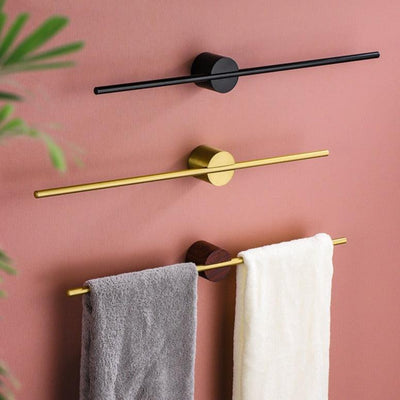 Kyler Modern Metal Towel Bar Small / Wood SaddleBrown / Black | Lily & Eden