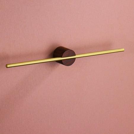 Kyler Modern Metal Towel Bar Small / Wood SaddleBrown / Gold | Lily & Eden