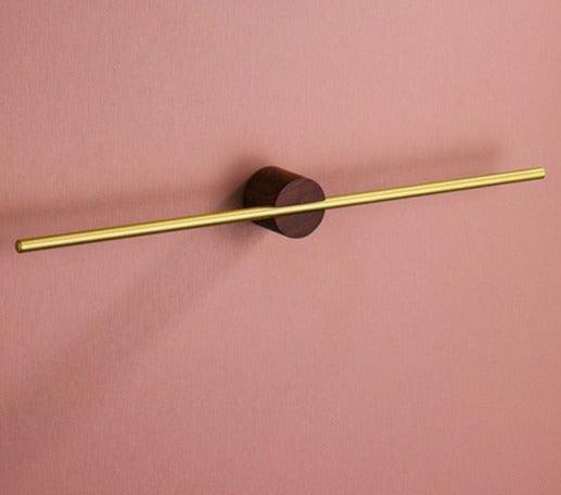 Kyler Modern Metal Towel Bar Large / Wood SaddleBrown / Gold | Lily & Eden