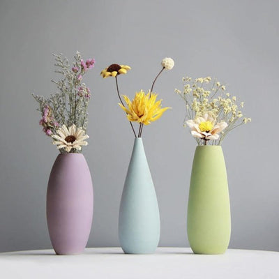 Delicate Hued Ceramic Floral Vases - Lily & Eden