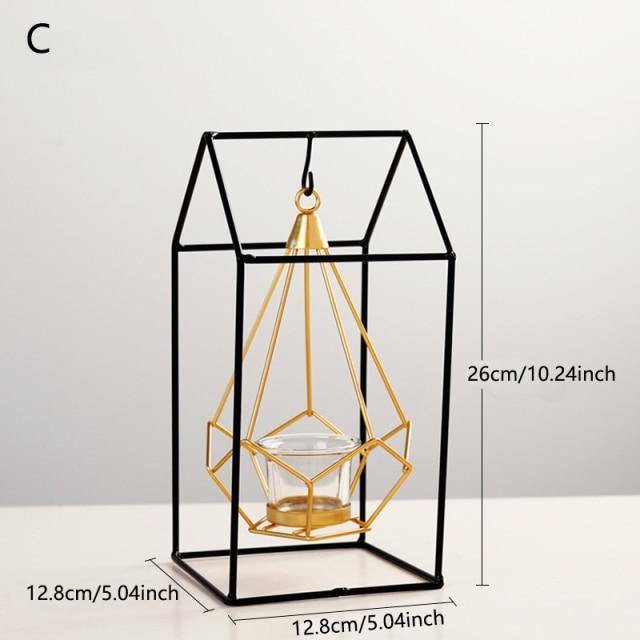 Iron Geometric Hanging Candle Holder or Vase - Lily & Eden