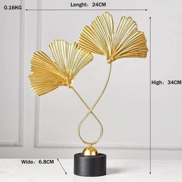 Foliage Decor Statue Figurines Ginkgo Leaf - Double | Lily & Eden