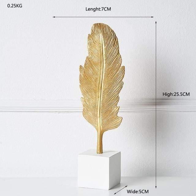 Foliage Decor Statue Figurines Feather Leaf - Large | Lily & Eden