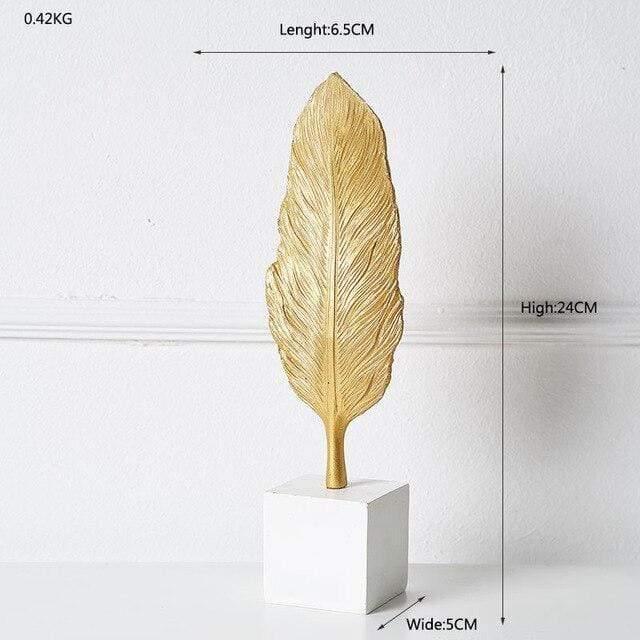 Foliage Decor Statue Figurines Feather Leaf - Small | Lily & Eden